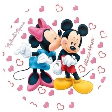 8877d disc vafa Minnie love kiss Mickey d14.5cm